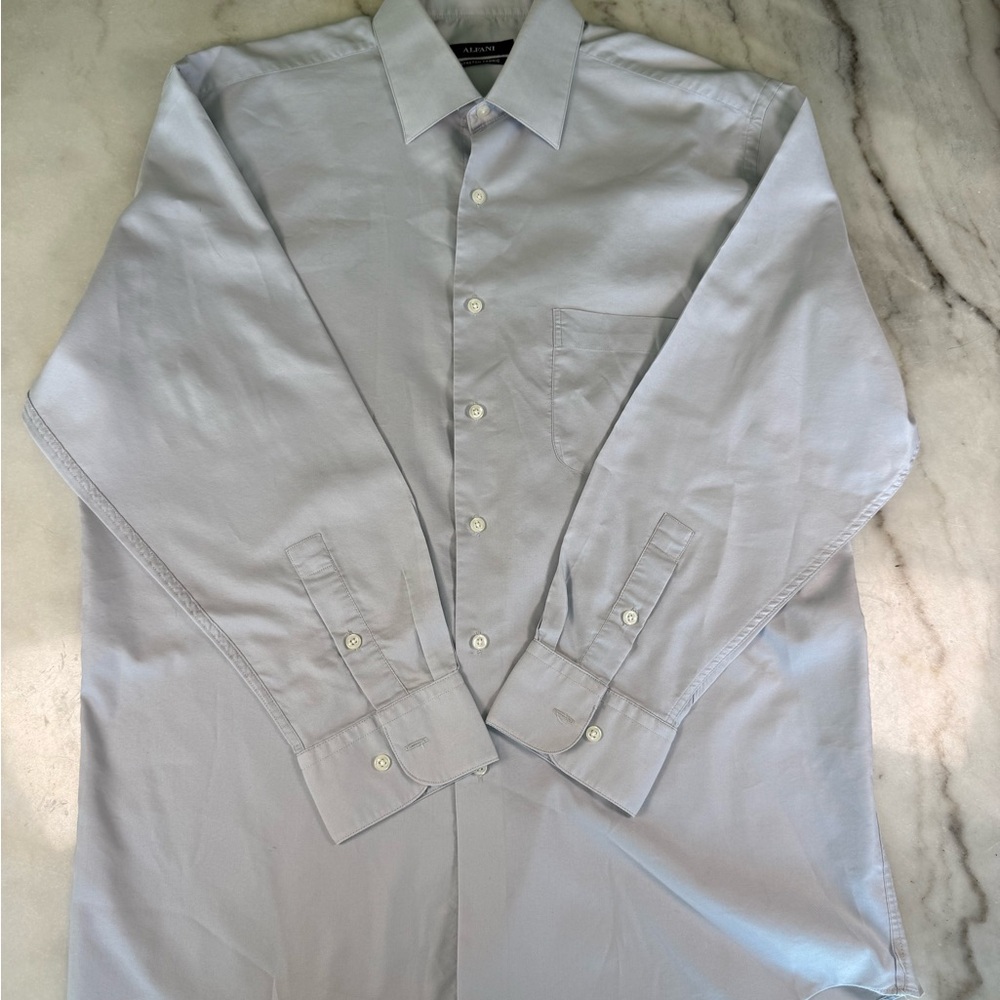 Alfani Regular Fit Classic Solid Button-Up Career Office Shirt Size large